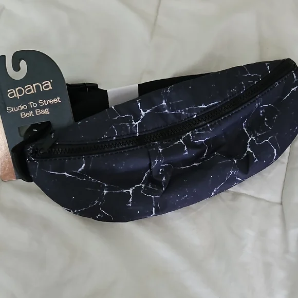 Apana Studio to Street Black Marble Belt Bag - Picture 1 of 5